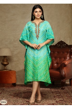 Light Green Georgette Chiffon Kaftan Kurti 